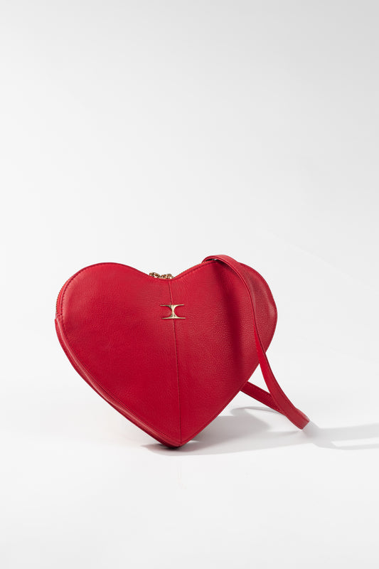 Classic Heart Leather Shoulder Bag | 100% Genuine Leather