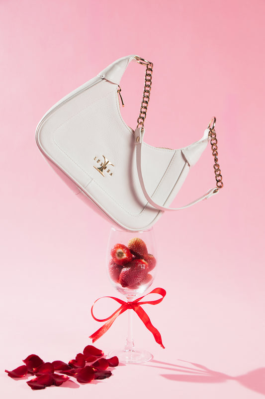 Ivory Chain Hand Bag | 100% Genuine Leather