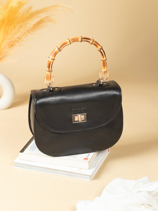 Onyx Crest Handbag | 100% Genuine Leather
