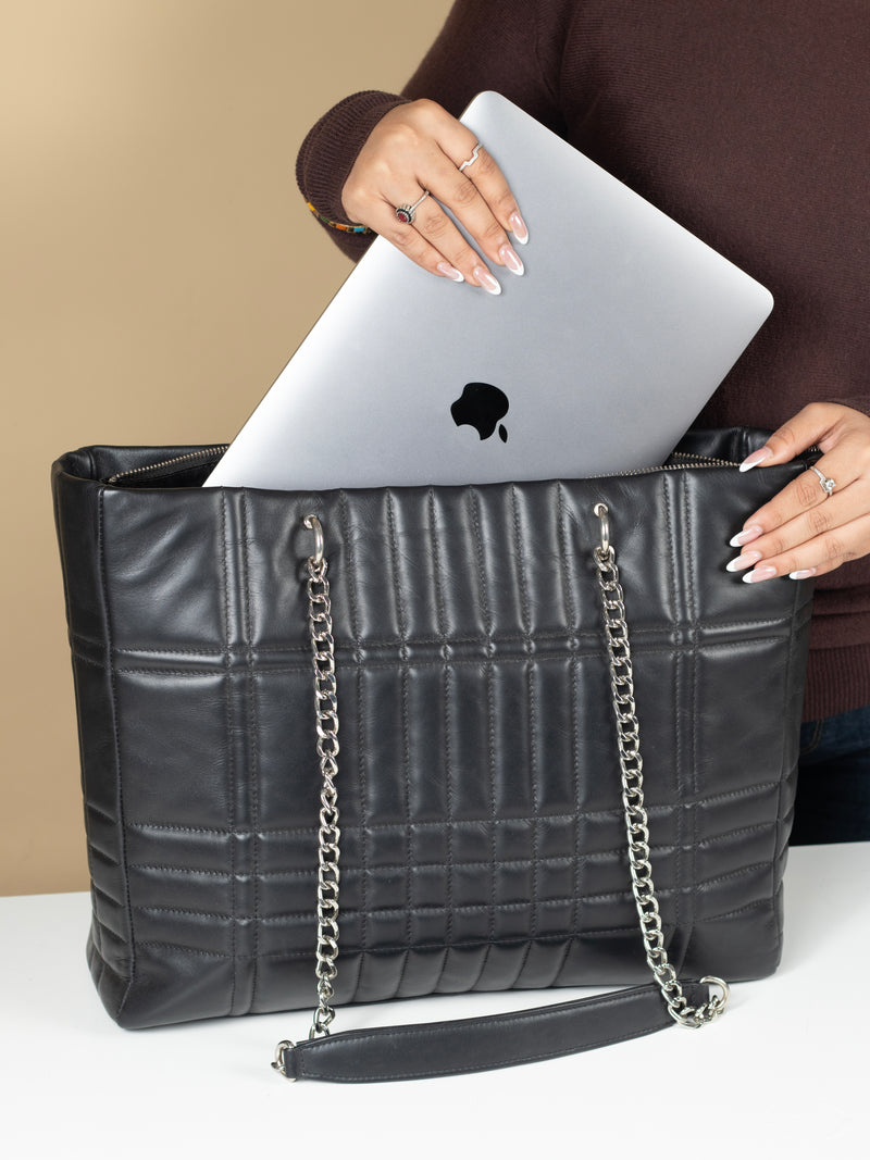 Onyx Arc Tote | 100% Genuine Leather