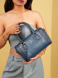 Azure Crest Handbag | 100% Genuine Leather