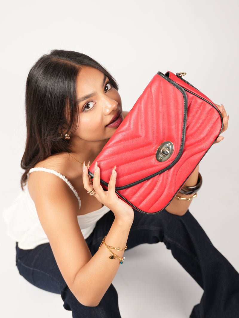 Emerald Contrast Satchel | 100% Genuine Leather