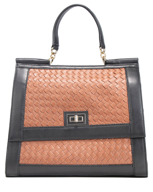Bi-Tone Mocha Handheld | 100% Genuine Leather